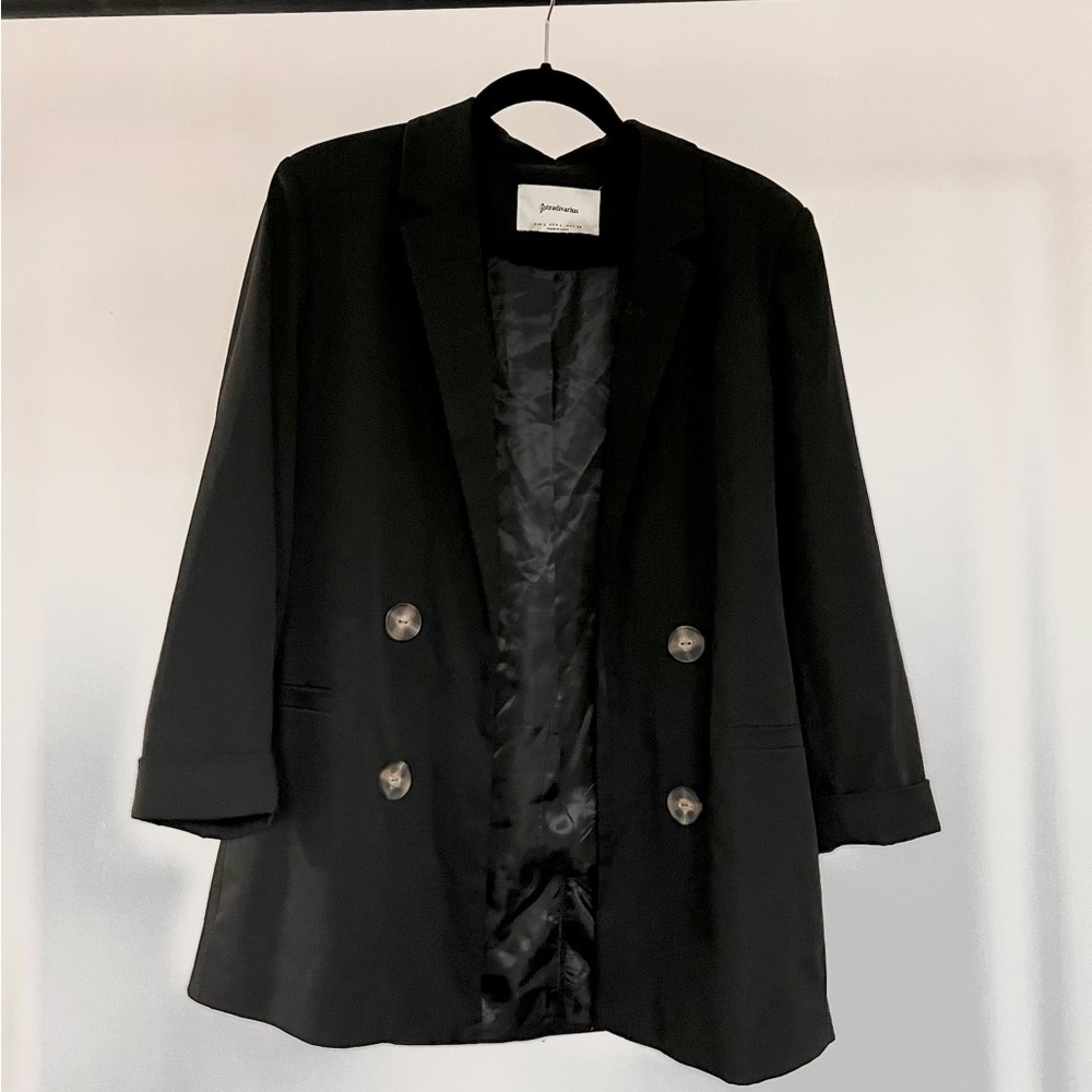 stradivarius black blazer